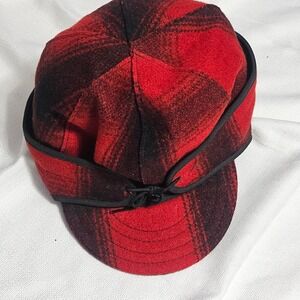 Red and Black Plaid Men's Hat